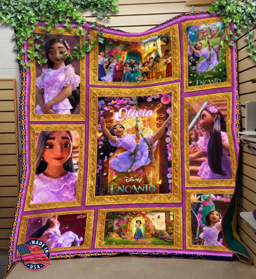 Personalized Disney Encanto Isabela Quilt Blanket Isabela Encanto Custom Quilt Custom Name Blanket